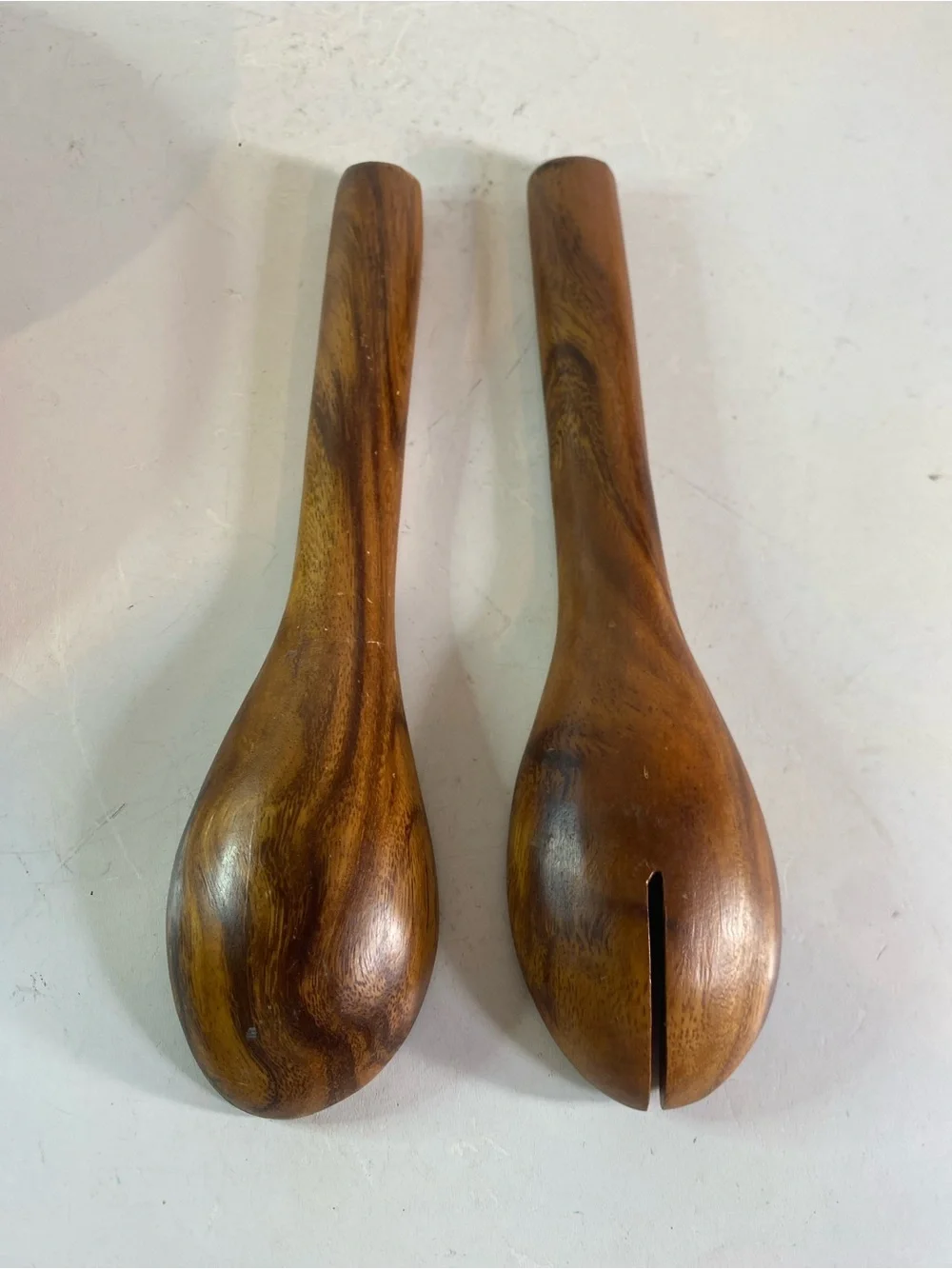 Wooden Salad Bowl 4 Salad Bowls Fork & Spoon 5th Bowl Included With Chip